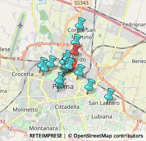 Mappa Via Palermo, 43122 Parma PR, Italia (1.08556)