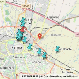 Mappa Via Dante Spaggiari, 43122 Parma PR, Italia (2.2585)