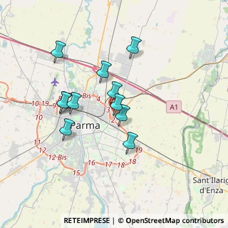 Mappa Via Burla, 43122 Parma PR, Italia (3.08727)