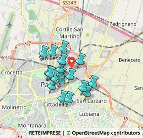 Mappa Via Trieste, 43122 Parma PR, Italia (1.36105)