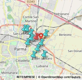 Mappa Via Maestri del Lavoro, 43122 Parma PR, Italia (1.28455)