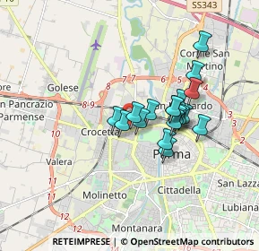 Mappa Via Battisti Pontiroli, 43126 Parma PR, Italia (1.30056)