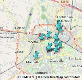 Mappa Via Battisti Pontiroli, 43126 Parma PR, Italia (1.44692)