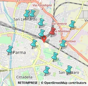 Mappa Via Abruzzi, 43122 Parma PR, Italia (1.03583)