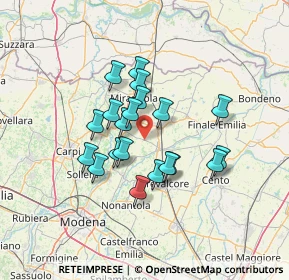Mappa Via Cavezzo Camposanto, 41031 Camposanto MO, Italia (10.818)