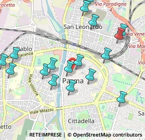 Mappa Strada Macedonio Melloni, 43122 Parma PR, Italia (1.12118)