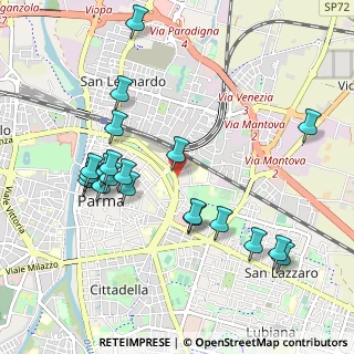 Mappa Via Faustino Tanara, 43122 Parma PR, Italia (1.062)