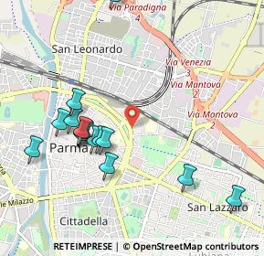 Mappa Via Faustino Tanara, 43122 Parma PR, Italia (1.05667)