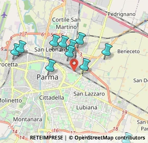 Mappa Via Lazio, 43123 Parma PR, Italia (1.85455)