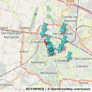 Mappa Via Pietro Rubini, 43125 Parma PR, Italia (1.25538)