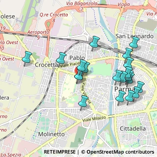Mappa Via Pietro Rubini, 43125 Parma PR, Italia (1.0515)