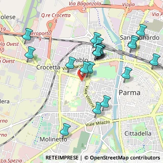 Mappa Via Pietro Rubini, 43125 Parma PR, Italia (1.0405)