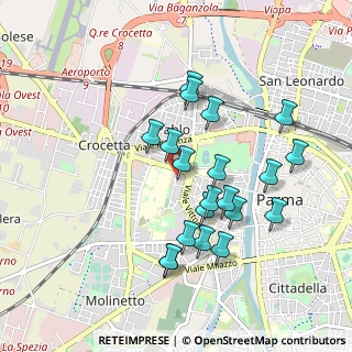 Mappa Via Pietro Rubini, 43125 Parma PR, Italia (0.883)