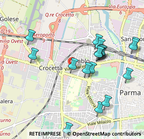 Mappa Via Rolando dei Capelluti, 43126 Parma PR, Italia (1.02833)