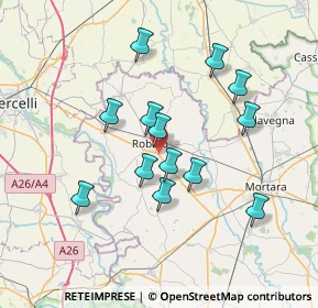 Mappa Via Mortara Vercel, 27038 Robbio PV, Italia (6.35077)