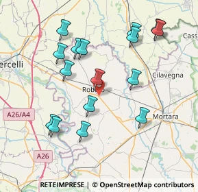 Mappa Via Mortara Vercel, 27038 Robbio PV, Italia (7.95)