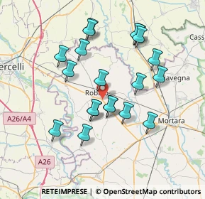 Mappa Via Mortara Vercel, 27038 Robbio PV, Italia (6.7865)