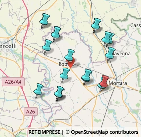 Mappa Via Mortara Vercel, 27038 Robbio PV, Italia (7.5725)