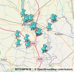 Mappa Via Guglielmo Marconi, 13012 Prarolo VC, Italia (6.26471)
