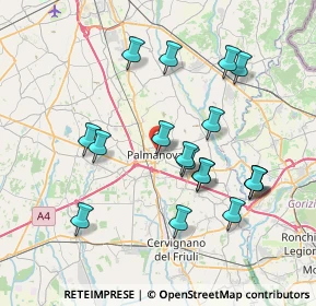 Mappa Via Borgo Cividale, 33057 Palmanova UD, Italia (7.36167)