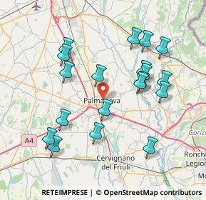 Mappa Via Mocenigo, 33057 Palmanova UD, Italia (7.61316)