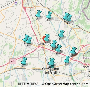 Mappa Via Mocenigo, 33057 Palmanova UD, Italia (7.5495)