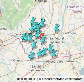 Mappa 33070 Pordenone PN, Italia (10.1935)