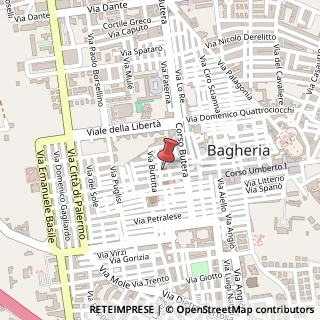 Mappa Via Sciortino, 54, 90011 Bagheria, Palermo (Sicilia)