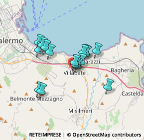 Mappa Piazza Umberto I, 90039 Villabate PA, Italia (2.91313)