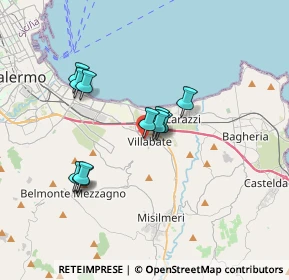 Mappa Via San Pietro, 90039 Villabate PA, Italia (3.13909)