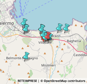 Mappa Via San Pietro, 90039 Villabate PA, Italia (2.53308)