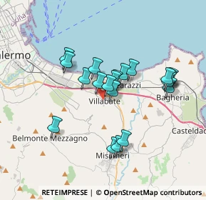 Mappa Via Municipio, 90039 Villabate PA, Italia (3.3385)