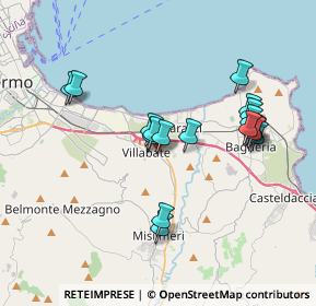 Mappa Via Ruggero Settimo, 90039 Villabate PA, Italia (3.84056)