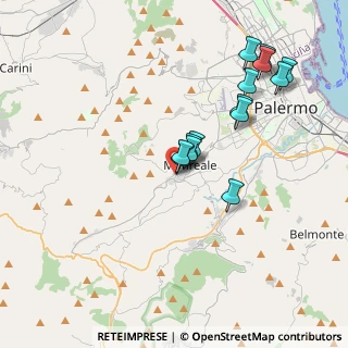 Mappa Via del Monte, 90046 Monreale PA, Italia (3.95429)