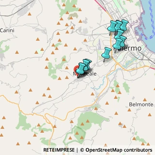 Mappa Via del Monte, 90046 Monreale PA, Italia (3.894)