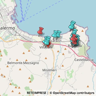 Mappa Via Catania, 90141 Villabate PA, Italia (4.067)