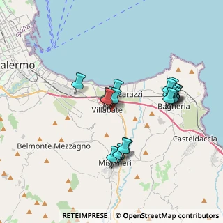 Mappa Via Catania, 90141 Villabate PA, Italia (3.705)
