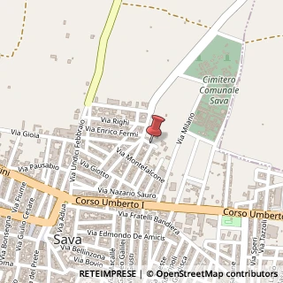 Mappa Via lamarmora 21, 74024 Sava, Taranto (Puglia)
