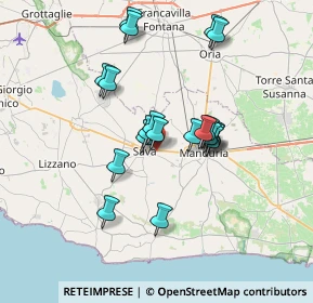 Mappa Via Tostini, 74028 Sava TA, Italia (6.488)