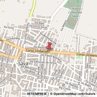 Mappa Corso Umberto Ⅰ, 82, 74028 Sava, Taranto (Puglia)