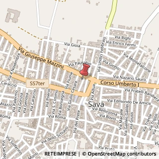 Mappa Via Duca D'aosta, 9, 74028 Sava, Taranto (Puglia)