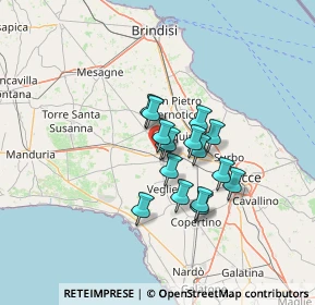 Mappa Via Villa Baldassarri, 73010 Guagnano LE, Italia (9.7375)