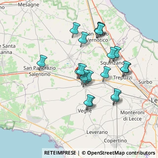 Mappa SS 7 Ter, 73010 Guagnano LE, Italia (7.182)