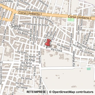 Mappa Via B.Croce, 11, 74028 Sava, Taranto (Puglia)