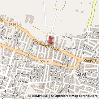 Mappa Via Mazzini,  81, 74100 Sava, Taranto (Puglia)