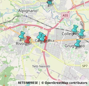 Mappa Via Omegna, 10098 Rivoli TO, Italia (2.61182)