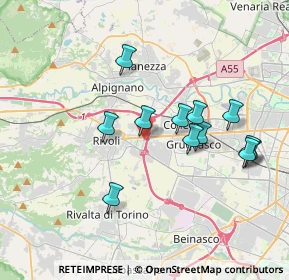 Mappa Via Omegna, 10098 Rivoli TO, Italia (3.46083)
