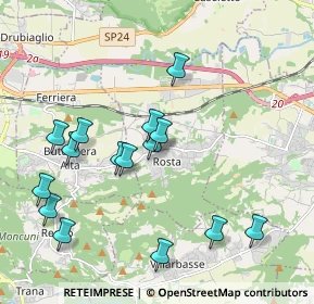 Mappa Via Buttigliera Alta, 10090 Rosta TO, Italia (2.058)