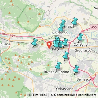 Mappa Via Reano, 10098 Rivoli TO, Italia (3.28154)