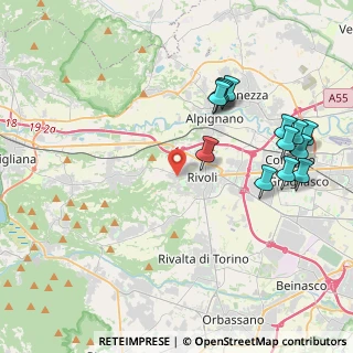 Mappa Via Reano, 10098 Rivoli TO, Italia (4.56)